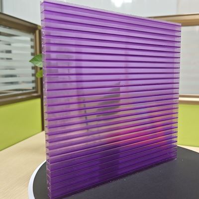 Good price 10mm 2.1m*5.8m Purple Polycarbonate Sheets  Four-Layer Structure online