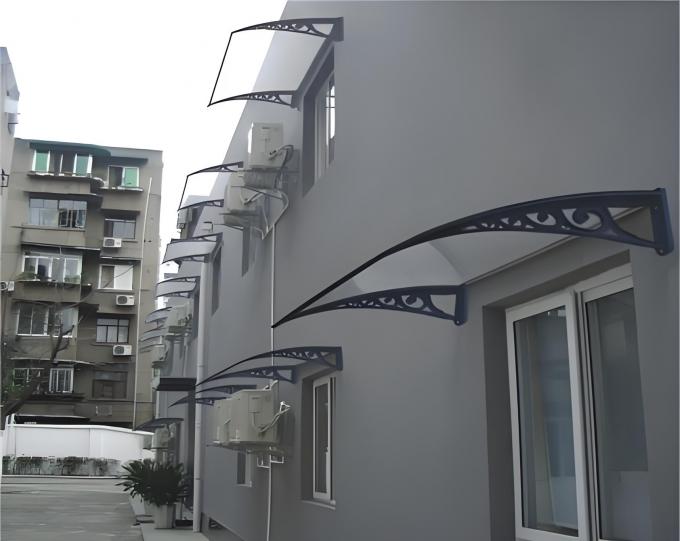 Wall-Mounted Polycarbonate Window Canopy with Aluminum Frame