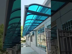 aluminum alloy frame blue polycarbonate roofing canopy 3