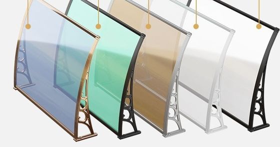Polycarbonate Window Awnings DIY Canopy With Black White Or Gray Bracket