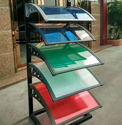 Polycarbonate Awning Brackets Black / Grey / White Frame Color Of Canopy PC Sheet