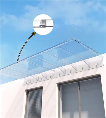 Reduce Noise DIY Invisible Polycarbonate Window Awning Invisible Canopy With Light Transmission And Impact Resistance