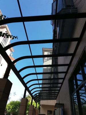 Convenient Grey Aluminium Canopy With PC Sheet And Accessories