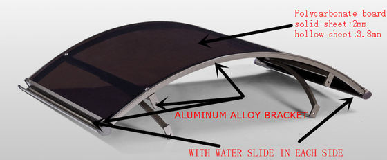 Good price Rainbow Awning With Polycarbonate Solid Or Hollow Sheet online