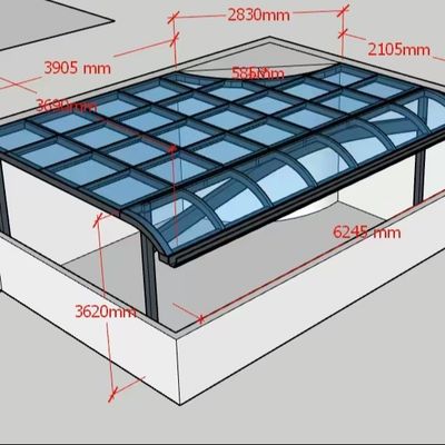 Customized Aluminium  Support Awning With Polycarbonate Sheet Roofs