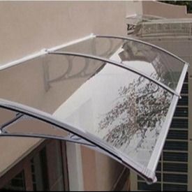 1000mm Plastic Bracket Clear Solid Polycarbonate Window Awning Anti UV Protection