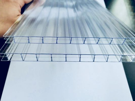Triple Wall PC Hollow Sheet 3mm-20mm Covestro Marlon With PE Protection