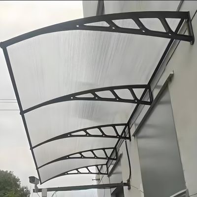 Adjustable Height Plastic Bracket Polycarbonate PC Sheet  Canopy With Noise Reduction Rain Protection