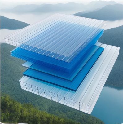 UV Protective Polycarbonate Multilayers Hollow Plastic Sheet With B1 Fire Rate