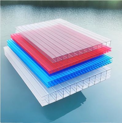 SGS Verified Weather Resistant Polycarbonate PC 3-4 Twin Wall Hollow Green Sheet With Anti-UV