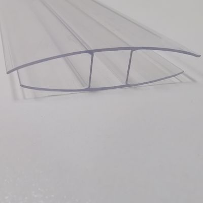 Clear Customizable Plastic H Shape Profiles For 4mm To 16mm Polycarbonate Hollow Sheet
