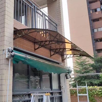 Protect Your Door and Entry Area with Aluminum bracket Bronze Polycarbonate PC solid sheet Canopy Strong Impact-Resistant and UV-Resistant