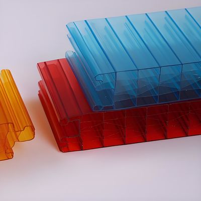 40mm Red Polycarbonate Sheet Durable Impact-Resistant And Aesthetically Appealing With Plug-Pattern Texture And UV Protection