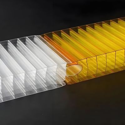 40mm Yellow Polycarbonate Sheet With Plug Pattern Texture For Structural Rigidity And Enhanced Light Diffusion