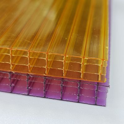 UV Protection Energy Efficiency Colored Four Layer Polycarbonate Hollow Sheet For Skylights And Greenhouses