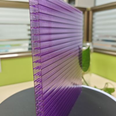 Purple Unique 8mm Polycarbonate Roofing Sheets Four Layer Structure