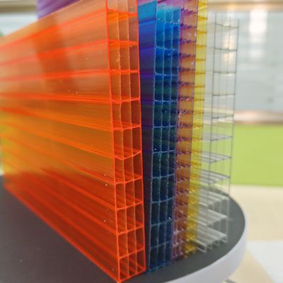 Temperature Resistant 16mm Orange Polycarbonate Hollow Sheet From -40 Deg C To 120 Deg C