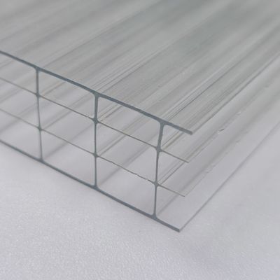 OEM Transparent 20mm Four Layer Plastic Polycarbonate Hollow Sheet Excellent Thermal Insulation And Impact Resistance