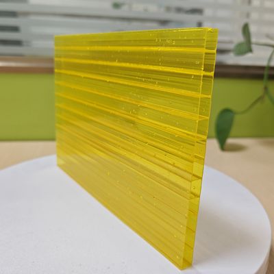 Impact-Resistant Yellow Polycarbonate Hollow Sheet For Added Safety And Protection Of Awning Canopy Roofing