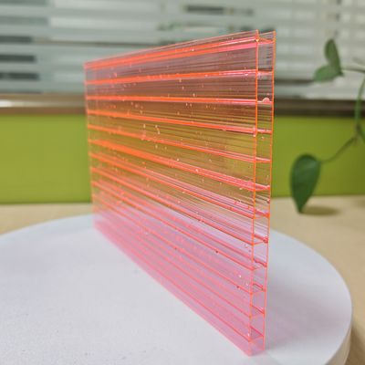 Pink Polycarbonate Hollow Sheet Lightweight Easy To Handle And Install For Decorative And Functional