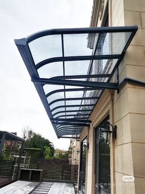 Customizable DIY Aluminum Frame Polycarbonate Solid Sheet Awning For Outdoor Needs In Blue