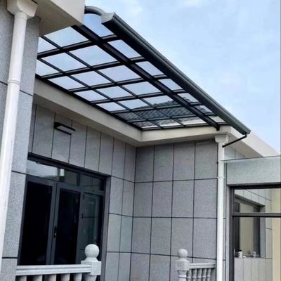 Weather Resistant DIY Polycarbonate Awning For Sleek Modern Sun Rain Protection Grey Solid Sheet Roofing And UV Protection