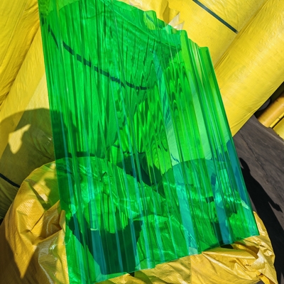 Durable Green Plastic Polycarbonate corruagted Sheet with Weather Resistance for you roofing and canopy