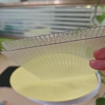 Good price Clear Blue Green Bronze 2.1m*5.8m Honeycomb Polycarbonate Sheet Lightweight High Strength and Excellent Structural Performance for Roofing online