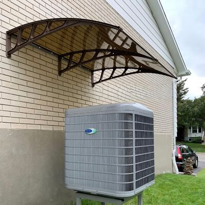 Good price Polycarbonate Sail Material PC Canopy Featuring 600 800 1000 1200 1500mm Length Black Grey Bracket Providing Protection for Outdoor Business Environments online