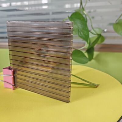 Bronze PC Hollow Sheet Fire Rating B1 Polycarbonate Panel Ideal for Construction Roofing and Cladding Solutions