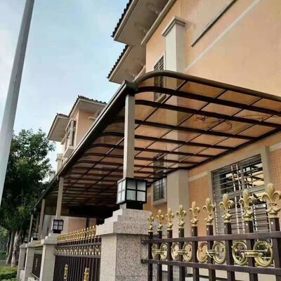 Good price Aluminum Frame Polycarbonate Canopy Featuring PC Coated Sail Finishing Ideal for Outdoor Commercial Vehicle Parking and Storage Needs online