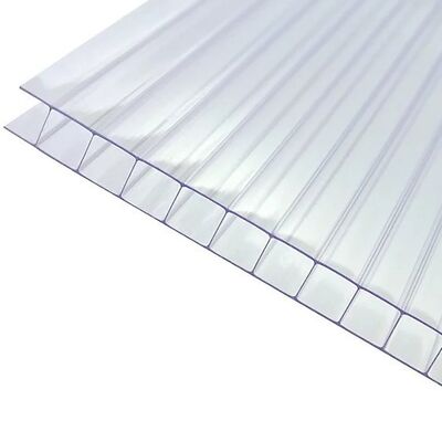 B2 Fire Rating Polycarbonate Hollow Sheet PC Hollow Sheet Normal Size 2.1*5.8m Impact Resistant Lightweight Transparent Panels